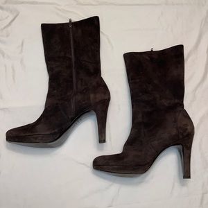 Ann Taylor suede heeled boots